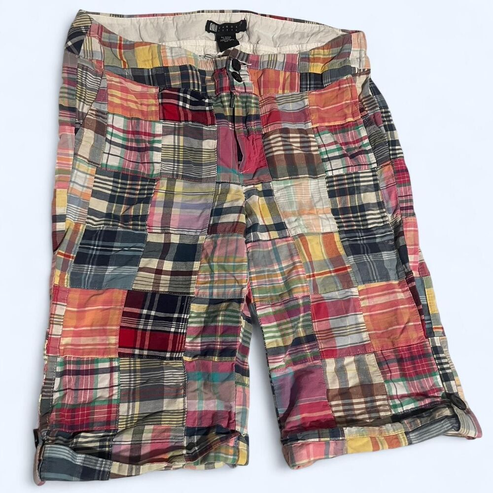 Women's multicolored patchwork Bermuda Shorts